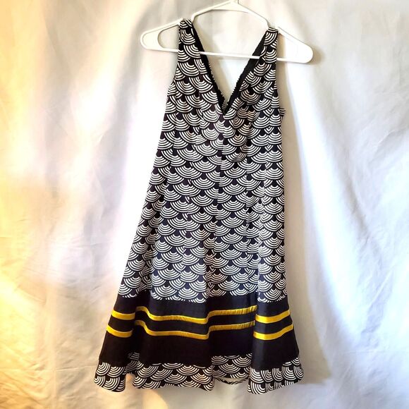 Nine West Fit & Flare Dress, Navy, White & Gold, Size 4 - Picture 3 of 10